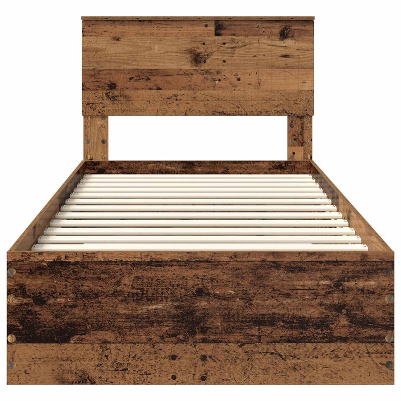 Casa si Gradina - Mobilier - Paturi si accesorii - Paturi - Cadru de pat cu headboard Lemn vechi 90 x 200 cm Lemn compozit - Infinity.ro