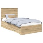 Casa si Gradina - Mobilier - Paturi si accesorii - Paturi - Cadru de pat cu sertar Stejar Sonoma 100 x 200 cm Lemn compozit - Infinity.ro
