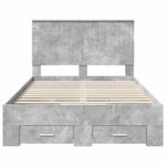 Casa si Gradina - Mobilier - Paturi si accesorii - Paturi - Cadru de pat cu sertar Gri din beton 120 x 190 cm Lemn compozit - Infinity.ro