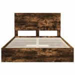 Casa si Gradina - Mobilier - Paturi si accesorii - Paturi - Pat cu storage Stejar fumuriu 135 x 190 cm Lemn compozit - Infinity.ro