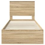 Casa si Gradina - Mobilier - Paturi si accesorii - Paturi - Cadru de pat cu sertar Stejar Sonoma 90 x 190 cm Lemn compozit - Infinity.ro