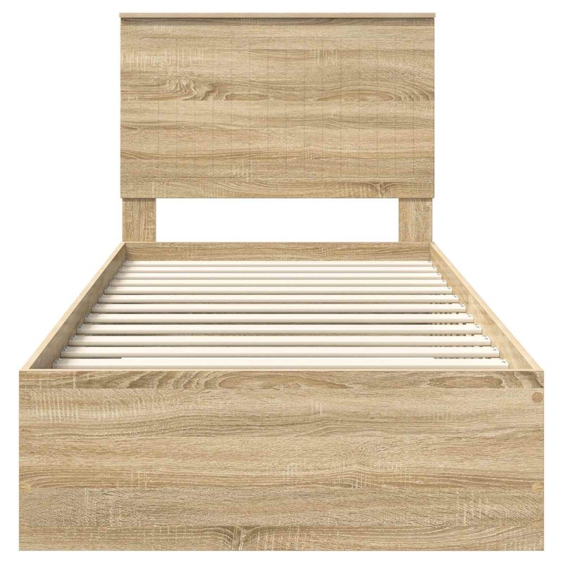 Casa si Gradina - Mobilier - Paturi si accesorii - Paturi - Cadru de pat cu sertar Stejar Sonoma 90 x 190 cm Lemn compozit - Infinity.ro