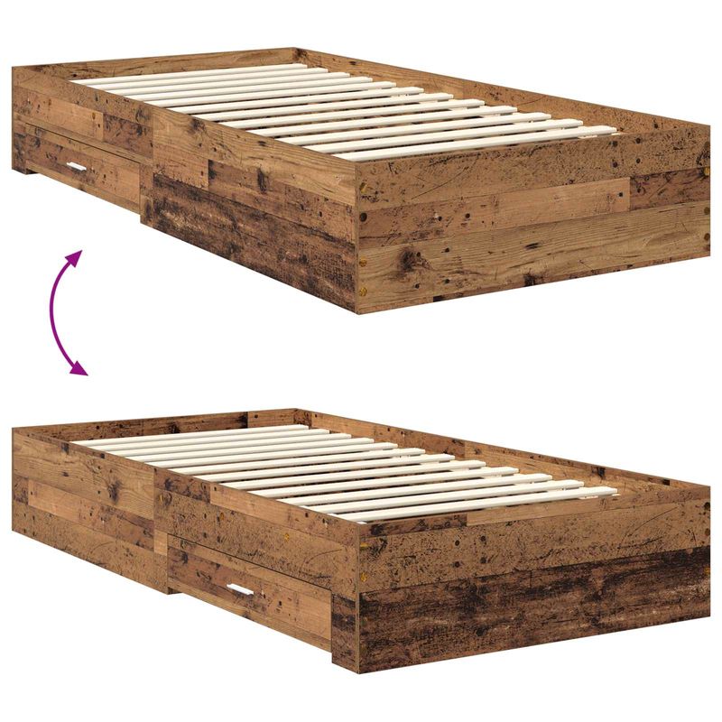 Casa si Gradina - Mobilier - Paturi si accesorii - Paturi - Cadru de pat cu headboard Lemn vechi 100 x 200 cm Lemn compozit - Infinity.ro