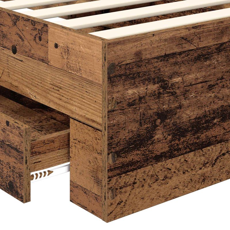 Casa si Gradina - Mobilier - Paturi si accesorii - Paturi - Cadru de pat cu headboard Lemn vechi 90 x 200 cm Lemn compozit - Infinity.ro