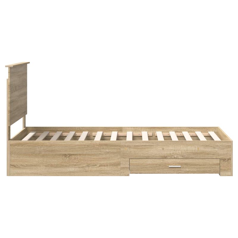 Casa si Gradina - Mobilier - Paturi si accesorii - Paturi - Cadru de pat cu sertar Stejar Sonoma 90 x 190 cm Lemn compozit - Infinity.ro