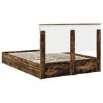 Casa si Gradina - Mobilier - Paturi si accesorii - Paturi - Pat cu storage Stejar fumuriu 135 x 190 cm Lemn compozit - Infinity.ro