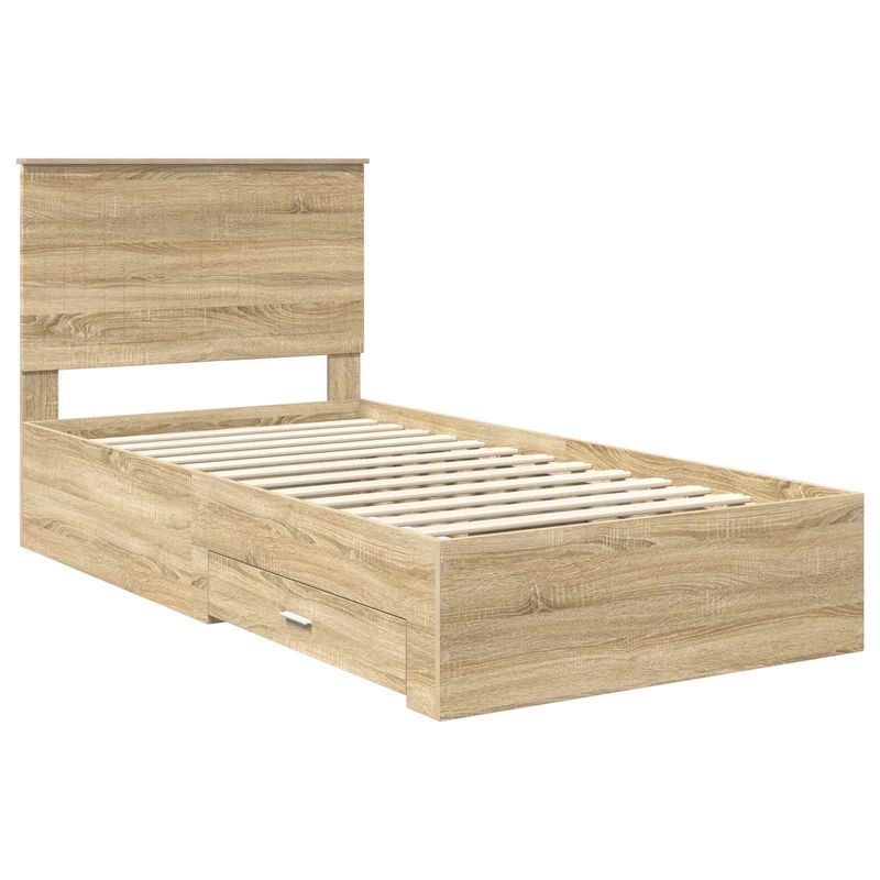 Casa si Gradina - Mobilier - Paturi si accesorii - Paturi - Cadru de pat cu sertar Stejar Sonoma 100 x 200 cm Lemn compozit - Infinity.ro