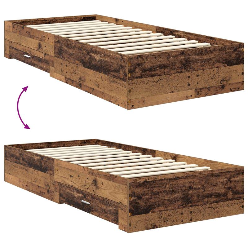 Casa si Gradina - Mobilier - Paturi si accesorii - Paturi - Cadru de pat cu headboard Lemn vechi 90 x 200 cm Lemn compozit - Infinity.ro