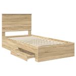 Casa si Gradina - Mobilier - Paturi si accesorii - Paturi - Cadru de pat cu sertar Stejar Sonoma 100 x 200 cm Lemn compozit - Infinity.ro