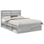 Casa si Gradina - Mobilier - Paturi si accesorii - Paturi - Cadru de pat Gri Sonoma 140 x 200 cm Lemn de pin masiv - Infinity.ro