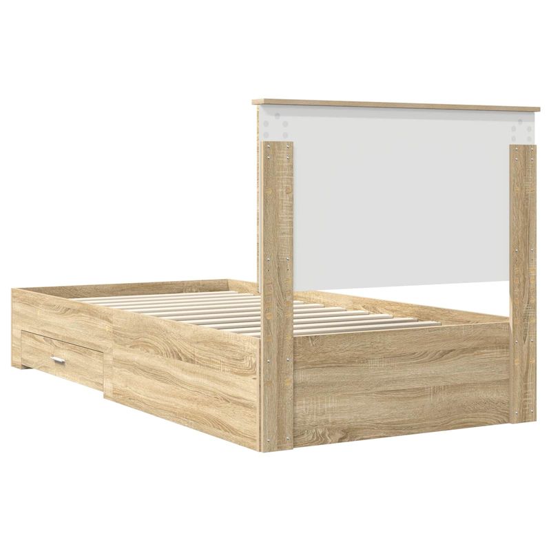 Casa si Gradina - Mobilier - Paturi si accesorii - Paturi - Cadru de pat cu sertar Stejar Sonoma 100 x 200 cm Lemn compozit - Infinity.ro