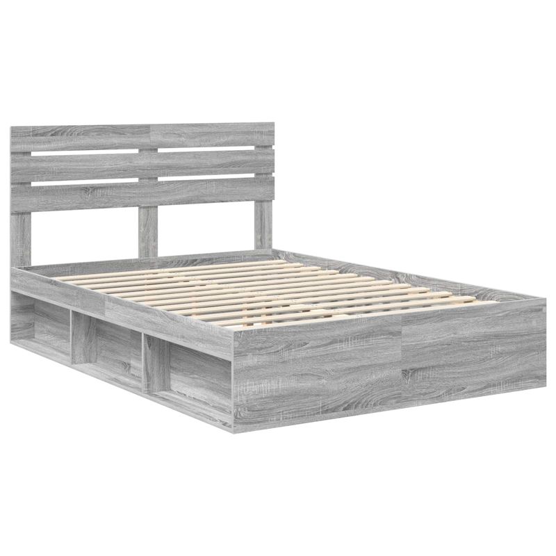 Casa si Gradina - Mobilier - Paturi si accesorii - Paturi - Cadru de pat Gri Sonoma 140 x 200 cm Lemn de pin masiv - Infinity.ro