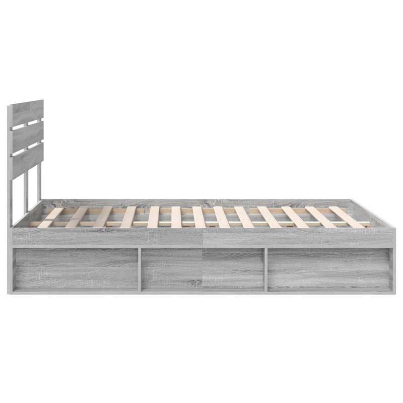 Casa si Gradina - Mobilier - Paturi si accesorii - Paturi - Cadru de pat Gri Sonoma 140 x 200 cm Lemn de pin masiv - Infinity.ro