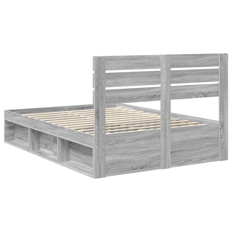 Casa si Gradina - Mobilier - Paturi si accesorii - Paturi - Cadru de pat Gri Sonoma 140 x 200 cm Lemn de pin masiv - Infinity.ro