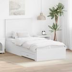 Casa si Gradina - Mobilier - Paturi si accesorii - Paturi - Cadru de pat cu headboard Alb 90 x 190 cm Lemn compozit - Infinity.ro