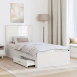 Casa si Gradina - Mobilier - Paturi si accesorii - Paturi - Cadru de pat cu headboard Alb 90 x 190 cm Lemn compozit - Infinity.ro