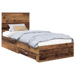 Casa si Gradina - Mobilier - Paturi si accesorii - Paturi - Cadru de pat cu headboard Lemn vechi 90 x 190 cm Lemn compozit - Infinity.ro
