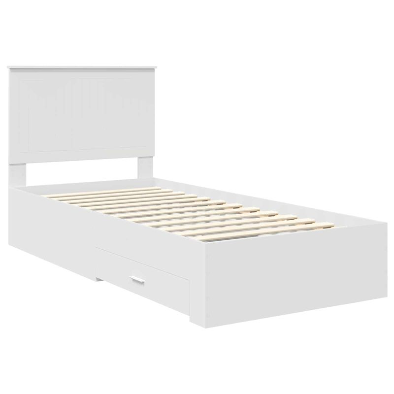 Casa si Gradina - Mobilier - Paturi si accesorii - Paturi - Cadru de pat cu headboard Alb 90 x 190 cm Lemn compozit - Infinity.ro