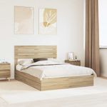 Casa si Gradina - Mobilier - Paturi si accesorii - Paturi - Pat cu storage Stejar Sonoma 140 x 190 cm Lemn compozit - Infinity.ro