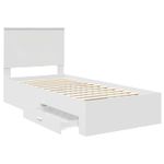 Casa si Gradina - Mobilier - Paturi si accesorii - Paturi - Cadru de pat cu headboard Alb 90 x 190 cm Lemn compozit - Infinity.ro
