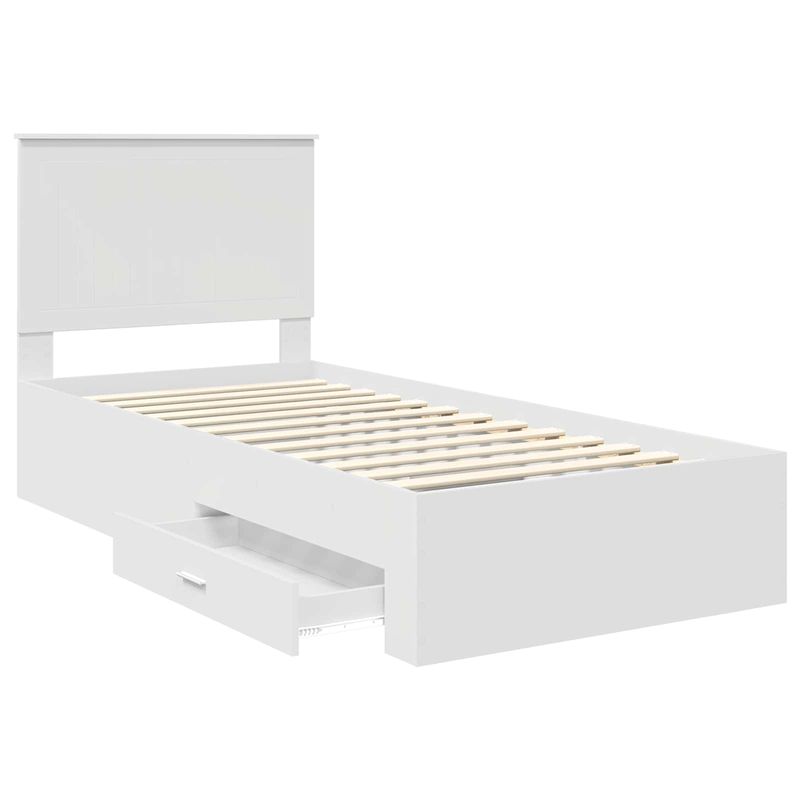 Casa si Gradina - Mobilier - Paturi si accesorii - Paturi - Cadru de pat cu headboard Alb 90 x 190 cm Lemn compozit - Infinity.ro