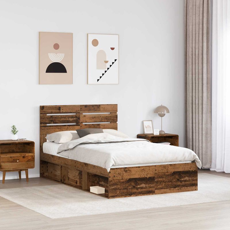 Casa si Gradina - Mobilier - Paturi si accesorii - Paturi - Cadru de pat Lemn vechi 120 x 200 cm Lemn de pin masiv - Infinity.ro