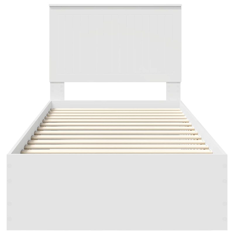 Casa si Gradina - Mobilier - Paturi si accesorii - Paturi - Cadru de pat cu headboard Alb 90 x 190 cm Lemn compozit - Infinity.ro