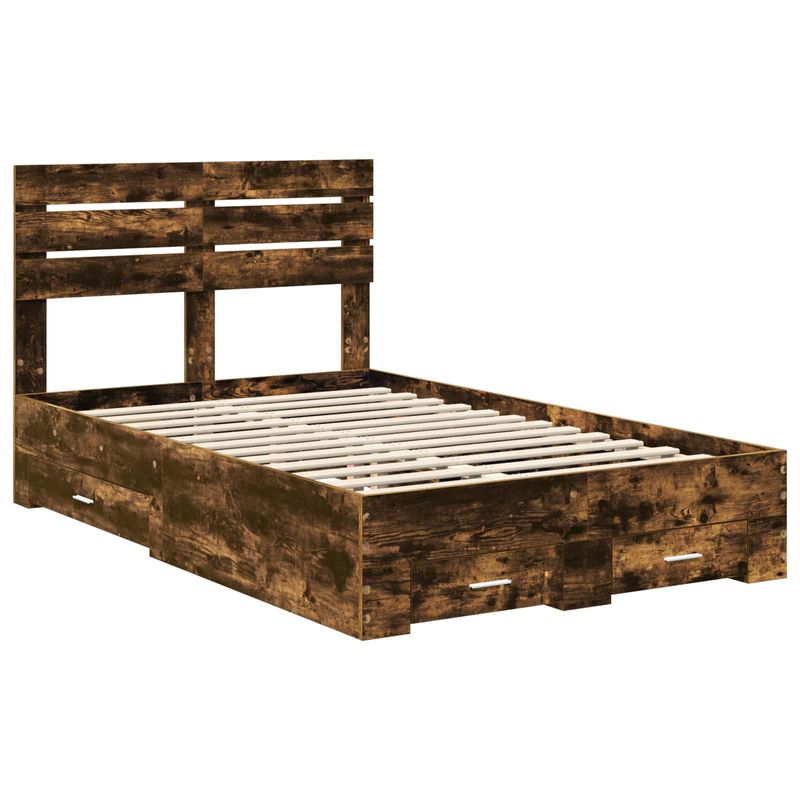 Casa si Gradina - Mobilier - Paturi si accesorii - Paturi - Cadru de pat cu sertar cu headboard cu depozitare Lemn compozit - Infinity.ro