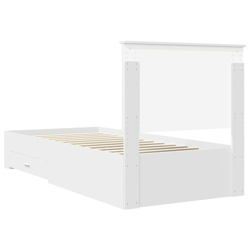 Casa si Gradina - Mobilier - Paturi si accesorii - Paturi - Cadru de pat cu headboard Alb 90 x 190 cm Lemn compozit - Infinity.ro