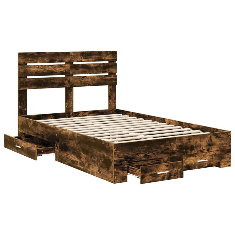 Casa si Gradina - Mobilier - Paturi si accesorii - Paturi - Cadru de pat cu sertar cu headboard cu depozitare Lemn compozit - Infinity.ro
