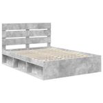 Casa si Gradina - Mobilier - Paturi si accesorii - Paturi - Cadru de pat cu headboard Beton 160 x 200 cm Lemn de pin masiv - Infinity.ro
