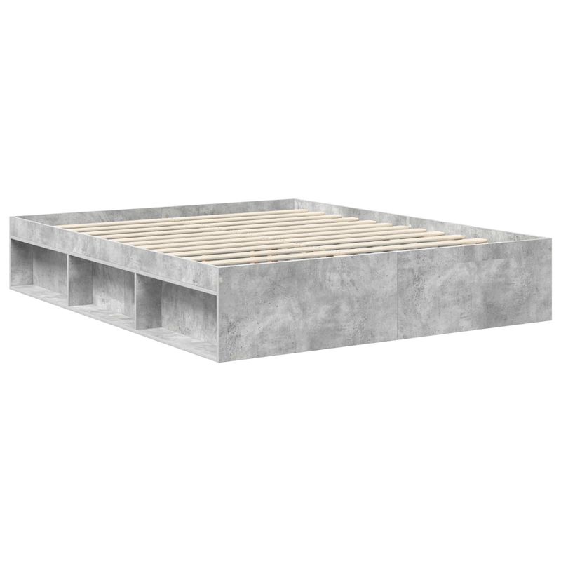 Casa si Gradina - Mobilier - Paturi si accesorii - Paturi - Cadru de pat cu headboard Beton 160 x 200 cm Lemn de pin masiv - Infinity.ro