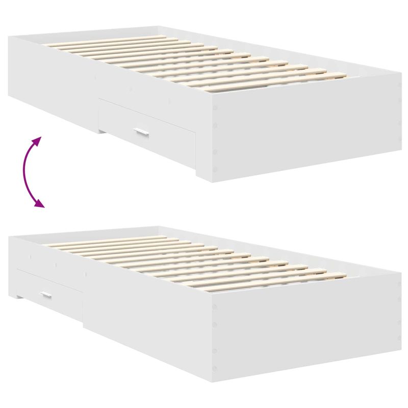 Casa si Gradina - Mobilier - Paturi si accesorii - Paturi - Cadru de pat cu headboard Alb 90 x 190 cm Lemn compozit - Infinity.ro