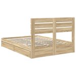 Casa si Gradina - Mobilier - Paturi si accesorii - Paturi - Pat cu storage Stejar Sonoma 140 x 190 cm Lemn compozit - Infinity.ro