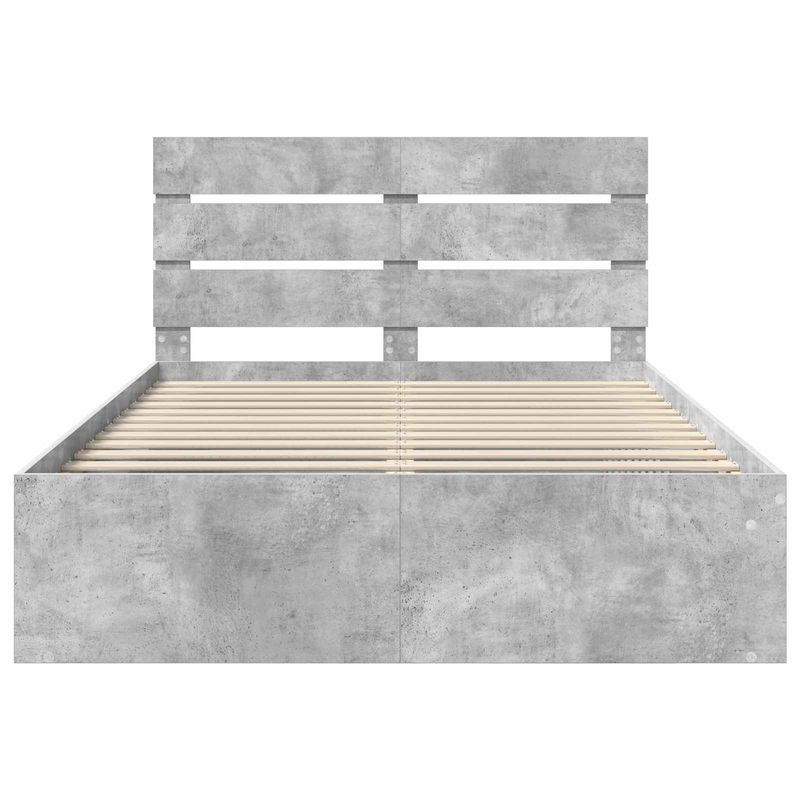 Casa si Gradina - Mobilier - Paturi si accesorii - Paturi - Cadru de pat cu headboard Beton 160 x 200 cm Lemn de pin masiv - Infinity.ro