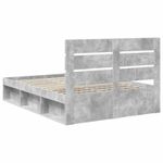 Casa si Gradina - Mobilier - Paturi si accesorii - Paturi - Cadru de pat cu headboard Beton 160 x 200 cm Lemn de pin masiv - Infinity.ro