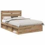 Casa si Gradina - Mobilier - Paturi si accesorii - Paturi - Cadru de pat Stejar artizanal 150 x 200 cm Lemn de pin masiv - Infinity.ro