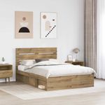 Casa si Gradina - Mobilier - Paturi si accesorii - Paturi - Cadru de pat Stejar artizanal 150 x 200 cm Lemn de pin masiv - Infinity.ro