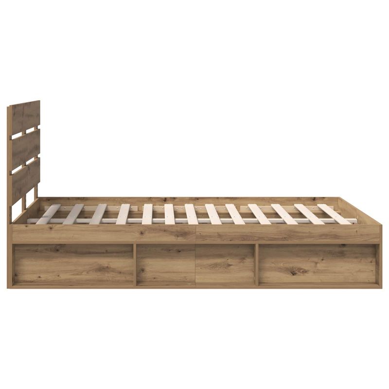 Casa si Gradina - Mobilier - Paturi si accesorii - Paturi - Cadru de pat Stejar artizanal 150 x 200 cm Lemn de pin masiv - Infinity.ro