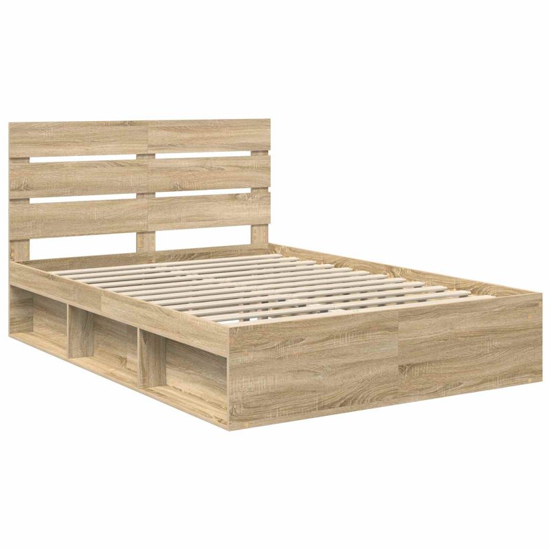 Casa si Gradina - Mobilier - Paturi si accesorii - Paturi - Cadru de pat Stejar Sonoma 150 x 200 cm Lemn de pin masiv - Infinity.ro