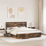 Casa si Gradina - Mobilier - Paturi si accesorii - Paturi - Cadru de pat cu sertar cu headboard cu depozitare Lemn compozit - Infinity.ro
