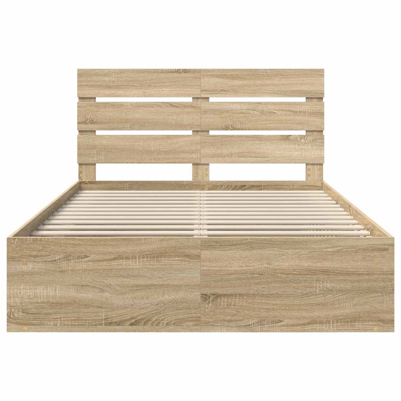 Casa si Gradina - Mobilier - Paturi si accesorii - Paturi - Cadru de pat Stejar Sonoma 150 x 200 cm Lemn de pin masiv - Infinity.ro