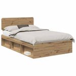 Casa si Gradina - Mobilier - Paturi si accesorii - Paturi - Cadru de pat Stejar artizanal 120 x 200 cm Lemn de pin masiv - Infinity.ro