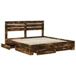 Casa si Gradina - Mobilier - Paturi si accesorii - Paturi - Cadru de pat cu sertar cu headboard cu depozitare Lemn compozit - Infinity.ro