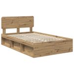 Casa si Gradina - Mobilier - Paturi si accesorii - Paturi - Cadru de pat Stejar artizanal 120 x 200 cm Lemn de pin masiv - Infinity.ro