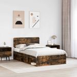 Casa si Gradina - Mobilier - Paturi si accesorii - Paturi - Cadru de pat Stejar fumuriu 120 x 200 cm Lemn de pin masiv - Infinity.ro
