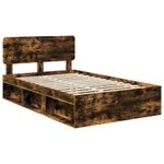 Casa si Gradina - Mobilier - Paturi si accesorii - Paturi - Cadru de pat Stejar fumuriu 120 x 200 cm Lemn de pin masiv - Infinity.ro