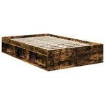Casa si Gradina - Mobilier - Paturi si accesorii - Paturi - Cadru de pat Stejar fumuriu 120 x 200 cm Lemn de pin masiv - Infinity.ro