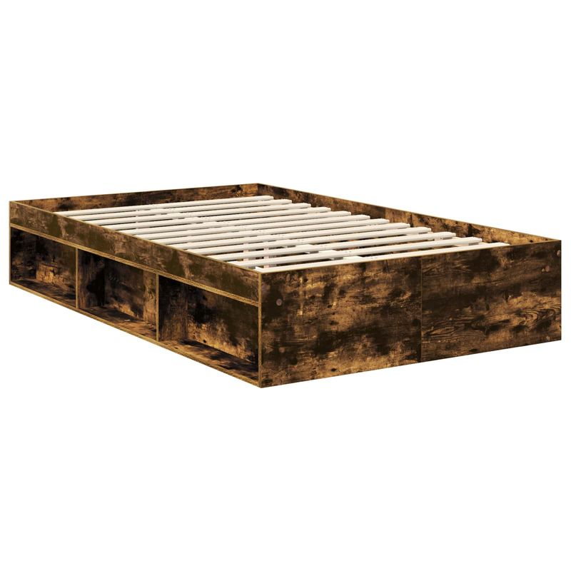 Casa si Gradina - Mobilier - Paturi si accesorii - Paturi - Cadru de pat Stejar fumuriu 120 x 200 cm Lemn de pin masiv - Infinity.ro