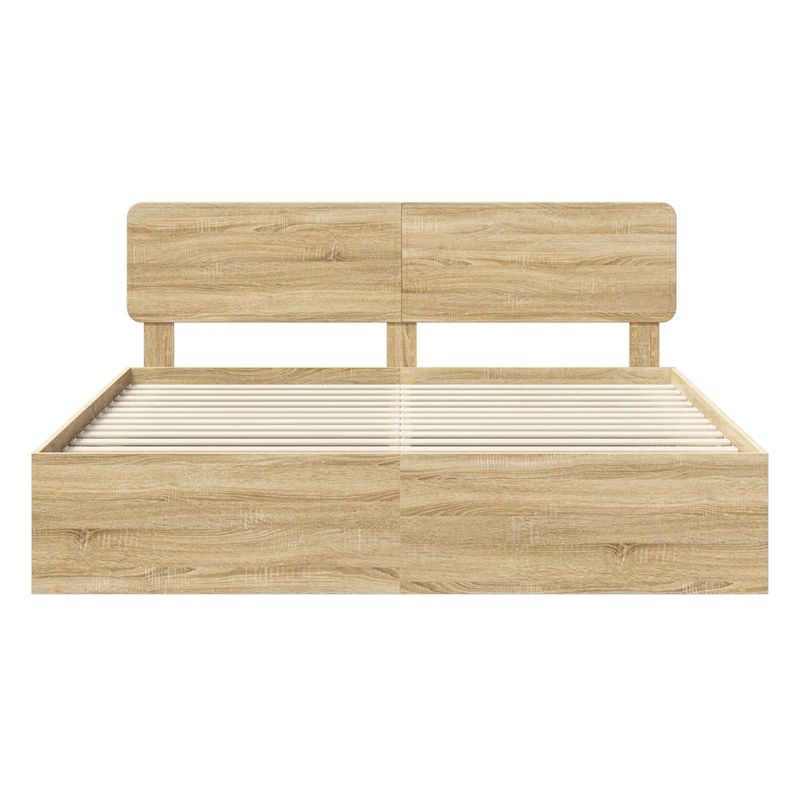 Casa si Gradina - Mobilier - Paturi si accesorii - Paturi - Cadru de pat cu headboard Sonoma 200 x 200 cm Lemn de pin masiv - Infinity.ro